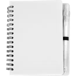 Mini Spiral Notebook with Pen White